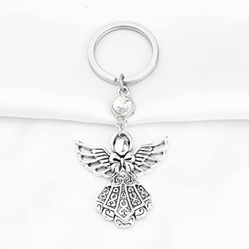 Image of FUSTMW Angel Keychain Guardian Angel Gifts Faith Gifts Prayer gifts Blessing Gifts Guardian Angel Charm Key Chain Gifts