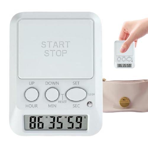 Temporizadores de cocina - Pantalla LED Alarma de cuenta regresiva | con luz y zumbador alarma despertador digital de cocina | para profesor estudiante estudio horneado entrenamiento diario trabajo