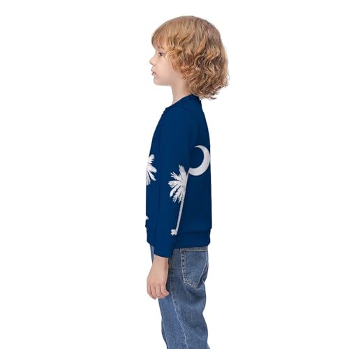 South Carolina State FlagChildren's Casual Pullover Sweatshirt Loose Fit8-10Y3