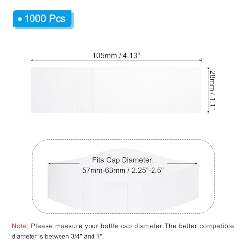 Image of PATIKIL 105x28mm PVC Perforated Shrink Bands, 1000Pcs 0.05 mm /2 Mil Thickened Heat Shrink Seal Wrap Fit for 2.25 inch-2.5 inch Cap Diameter Essential Oil Bottles Jars Cans Tin, Clear