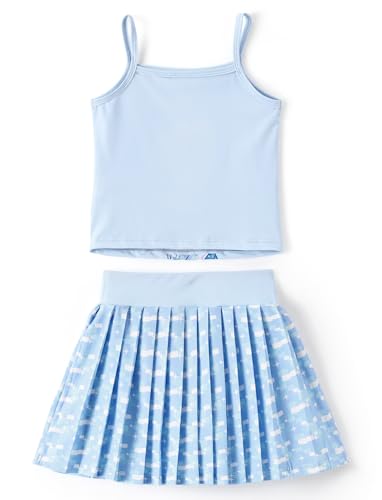 Image of Disney Minnie Frozen Stitch Princess Toddler Girls' Tennis Skirt Sets Kids Athletic Camisole Top & Skort 2 Piece Outfit 2-9Y