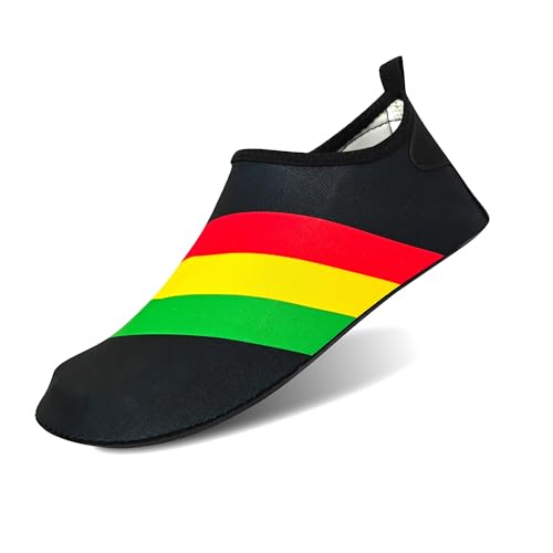 Image of Water Shoes for Women and Men Quick-Dry Swim Beach Shoes for Outdoor Surfing Yoga Exercise Jamaica Flag Caribbean Reggae Rasta