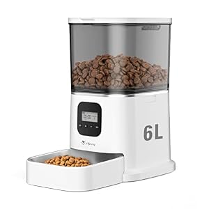 IsYoung Automatic Cat Feeder Smart Pet Food Dispenser for Cats Dogs Voice Recorder Portion Control 1 4 Meals Per Day Dual Power Supply Clog Free Design with Stainless Steel Bowl