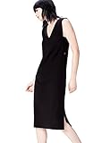 Corte recto por media pierna Marca Amazon - find. Vestido Geométrico con Aberturas Laterales para Mujer, Negro (Black), 36, Label: XS