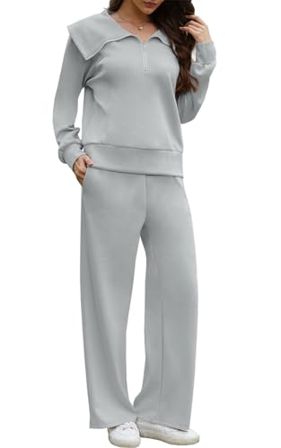 CheChury Conjunto de 2 Piezas Mujer Conjunto Chandal Mujer Completo Mangas Largas Sudadera Cremallera y Pantalones Chándal con bolsillos Casual Conjuntos Deportivo Dos Piezas Otoño Invierno Chándales