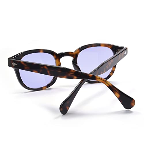 Men's Retro Acetate Round Sunglasses Johnny Depp Sun Style Polarized Lens Glasses Colorful Eyewear3