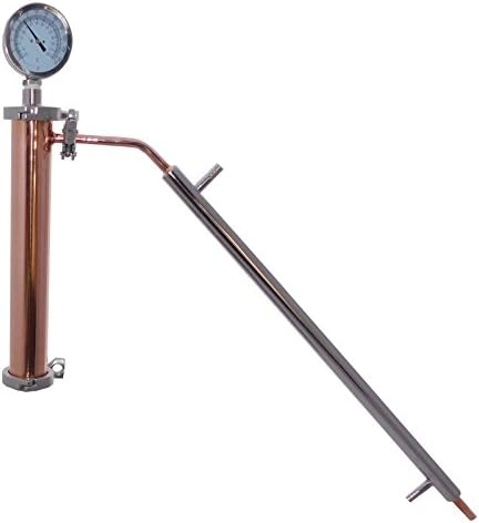 2" Copper and Stainless Pot Still Column & Built in Condenser, Whiskey Column