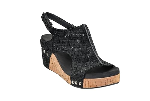 Image of Corkys Footwear Womens Carley Wedges, Featuring Corkys EVA Foam Cushioned Insoles, A 2.5 Inch Heel, Lightweight For All Day Wear, And Hook And Loop Closure