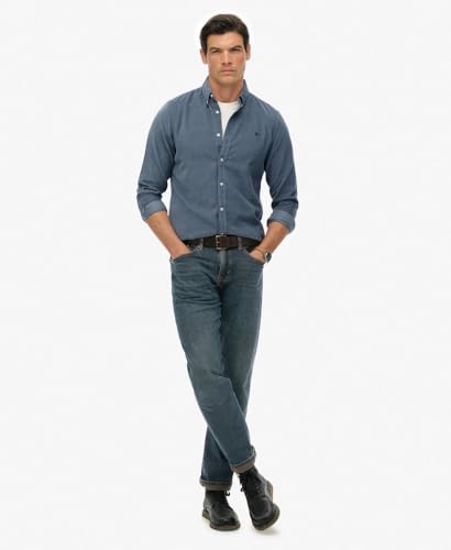 Superdry Homme Coton Logo Brodé Classique Côtelé Chemise En Velours - vue 5