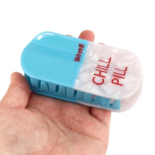 Large Chill Pill Hair Claw Clip Pharmacy Claw Clips Personalized Fun Summer Acetate Hair Accessories for Women,200mg