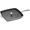 Staub Cast Iron 10.3-inch Square Grill Press - Matte Black (Fits 12-inch Grill Pan)