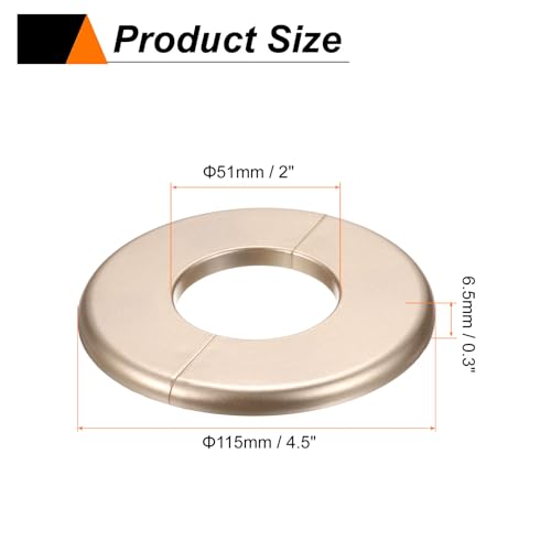 Placas de plástico ABS autoadhesivas de 51 mm redondas doradas para tubos 3