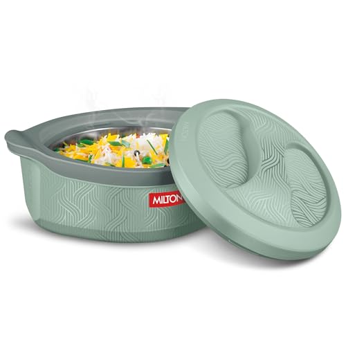 Image of MILTON Evoke 1500 PU Insulated Inner Stainless Steel Casserole, 1240 ml, Light Green, BPA Free, Food Grade, Hot and Cold, Easy to Carry, Easy to Store, Chapati, Roti, Curd Maker