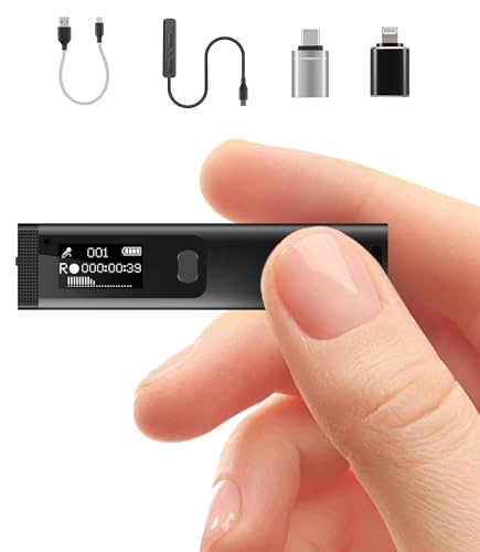 Mini Digital Voice Recorder - 1536Kbps Voice Activated Recorder with Noise Reduction, 64GB Audio Recorder for Lectures Meeting Interviews, Magnetic Tape Recorder Portable Mini with USB, MP3 Player