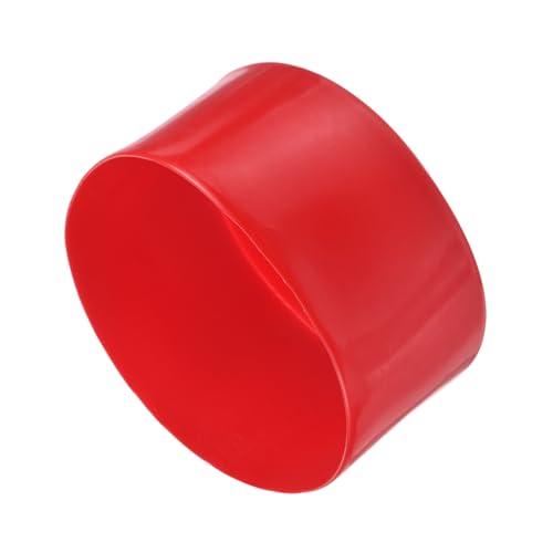 Image of uxcell 4pcs Rubber End Caps 3 3 /4 inch(95mm) ID Vinyl Round End Cap Cover Screw Thread Protectors Red, 50mm Height