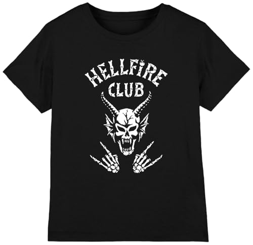 Stranger Things Hellfire Club Bones Kids T Shirt, Black, 12-13 Years