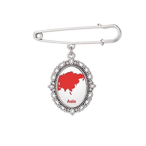 Broche rouge Asie motif carte : clips de robe, chemise et châle en M