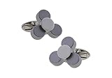 ESCYQ Manschettenknöpfe,Unisex Manschettenknöpfe Silber Fingertip Gyro Beschichtung Weiß Stahl Manschettenknöpfe Manschetten Casual Mode Hochzeit Business Zubehör