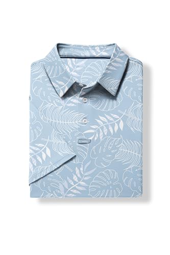 Image of ZITY Mens Golf Polo Shirts Short Sleeve UPF 50+ Performance Moisture Wicking Print Pattern Casual Collared Golf Shirt for Men