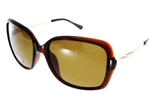 Lunettes de soleil polarisées femme anti éblouissement monture marron chic