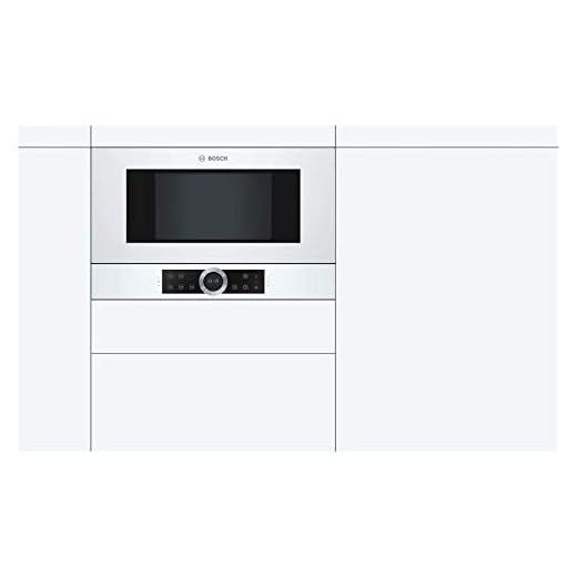 Bosch Serie 8 BFR634GW1 - Microondas (Integrado, Solo microondas, 21 L, 900 W, Giratorio, Tocar, Blanco)