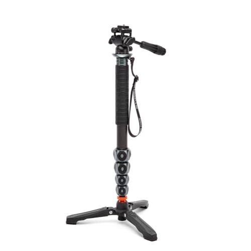3 Legged Thing Legends Alana Superkit Carbon Fibre Monopod - Travel-Friendly Camera Monopod for Professional Photographers & Videographers (Metallic Slate Grey)