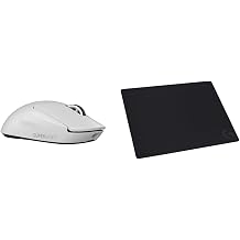 Logicool G Gaming Mouse Wireless G PRO X SUPERLIGHT 2 White + Large Mouse Pad G-PPD-004WL-WH + G640s LIGHTFORCE Hybrid Switch LIGHTSPEED HERO2 Sensor