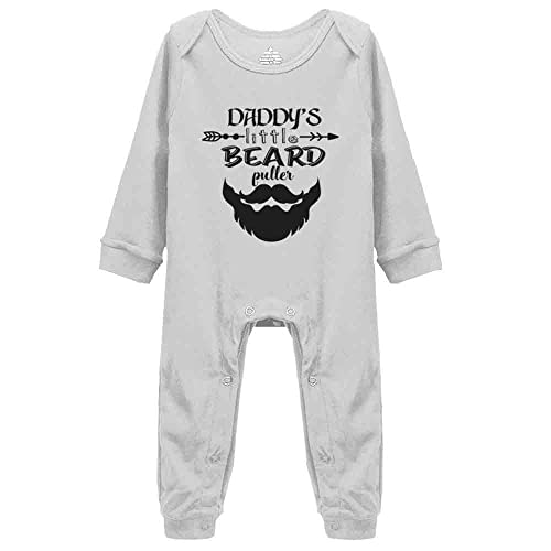 Image of Daddy's Little Beard Puller Infant Cotton Long Sleeve Bodysuit Funny Jumpsuit Clothes for Baby