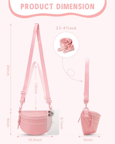 Image of Gitus Gifts for 6 7 8 9 10 Year Old Girls Purse Mini Nylon Crossbody Shoulder Bum Bags with Adjustable Straps