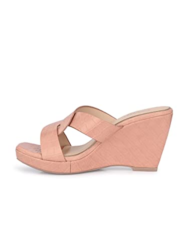 Image of Delize Light - vegan leather cross strap wedge heel sandals 2500
