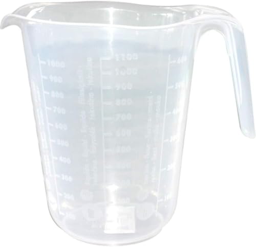 PARENCE.- Dispensador de plástico 1L - Medición precisa, gran capacidad 1000ML, mango ergonómico - negro Graduación/Cocina