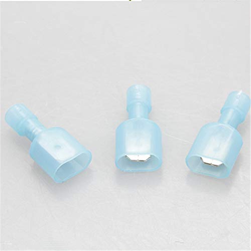 Davitu Wire Connectors Terminals Crimp 500PCS Nylon fully Insulated 14-12AWG Spade Male & Female Electrical Crimp Terminals Kits blue