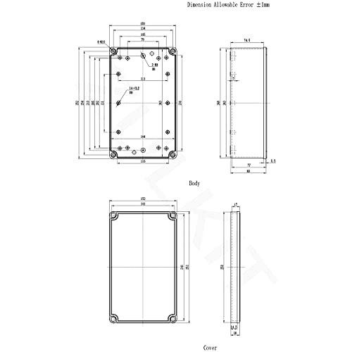 Zulkit Junction Box Abs Plastic Dustproof Waterproof Ip67 Junction Boxes Universal Electrical Project Enclosure Durable Diy Electronic Project Box Grey 9.84 X 5.91 X 3.94 Inch (250 X 150 X 100 Mm) #TOP5