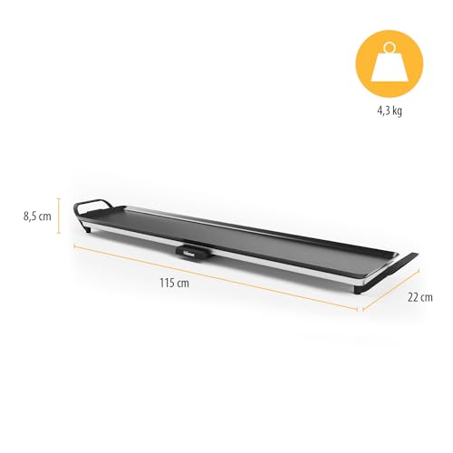 Tristar Tischgrill slim XXL - extra großen Backfläche von 100 x 22 cm - Einstellbarer Thermostat - Antihaftbeschichtung - Herausnehmbare… – Ansicht 3