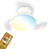 BRILONER - Ventilador de techo con luz LED, blanco