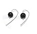 Earrings Hoops Silver Dangles with Lava Rock
