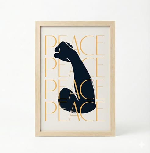 Image of BLINKART Black Cat Aesthetic Modern Art Walls With Frame | Natural Wood Texture | Living Room Bedroom Office Wall Decoration | Poster Home Decor Frames Wall Bedroom | 12x8 Inches (D68)