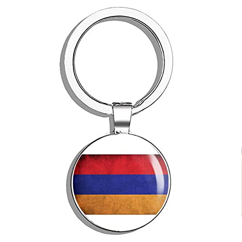 Prs Vinyl Armenia Vintage Flag - Armenian Proud Car Window Double Sided Stainless Steel Keychain Key Ring Chain Holder Car/Key Finder #TOP2