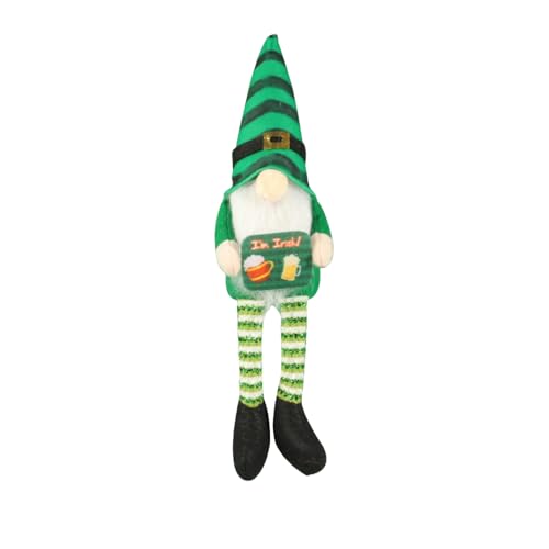 BaronHong St. Patrick's Day Gnome Decorations Spring Irish Gnome Ornaments Decorative Elf Doll (male,M)