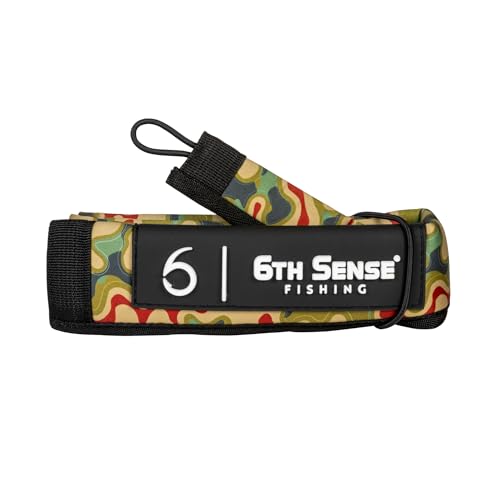 6th Sense ProSix Rod Sleeve Hook-Resistant Neoprene Covers for Superior Durability Color-Coded Rod Storage or Organization Floating Material (Willis - Bayou Bloood Baitcasting)