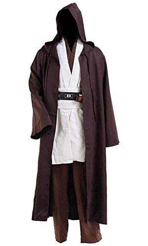 Wecos Adult Halloween Jedi Costume Tunic Robe Outfit White Version X-Small