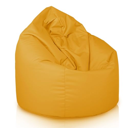 Well Home Puff Grande formato Pera 100x70cm Color Amarillo - Asiento Acolchado y Cómodo