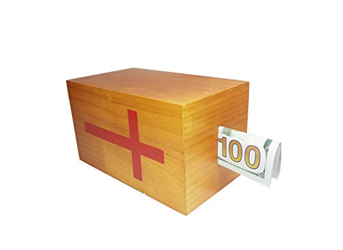 Caja de donación de madera 4x4x7 pulgadas miniatura 4