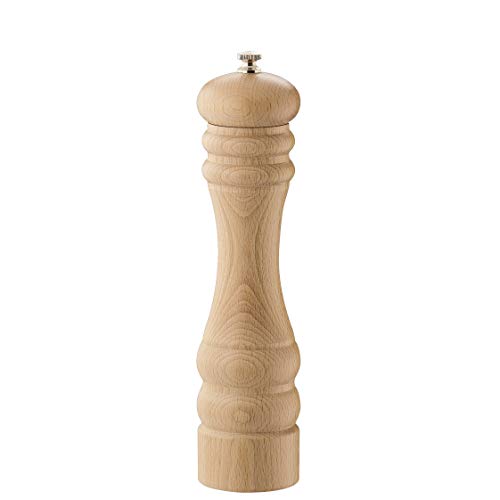 Zassenhaus Berlin Wood Salt Mill, Refillable Manual Salt Grinder, 9.4 Inches (Natural)
