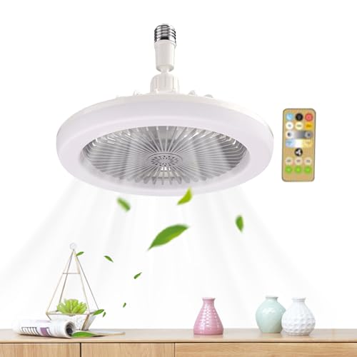 Genérico Ventilador de Techo con Luz - Ventilador De Techo Para Cocina Con Temporizador - Compartimento para Aromaterapia Accesorios Frescos para Salón Cocina Guardería