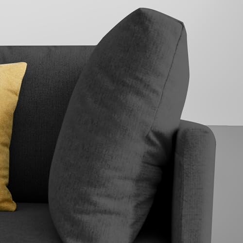 Image of Carina LHS 6 Seater L Shape Sofa Set for Living Room (Black Fabric) Premium Fabric Sofa