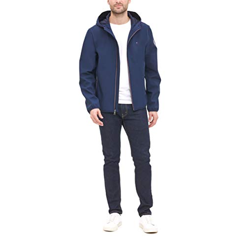 Tommy Hilfiger Men's Lightweight Water Resistant Breathable Hooded Performance Softshell Jacket - Image 3