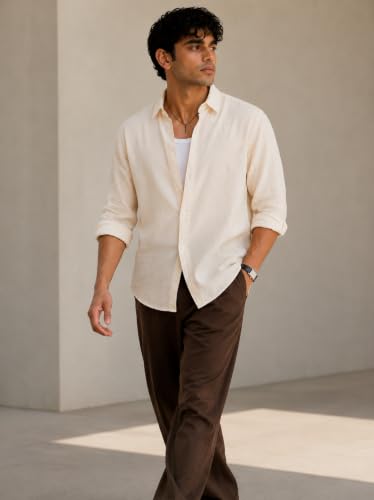 NITHAM Men's Cotton Flex Full Sleeve Shirt Size S - Image 8