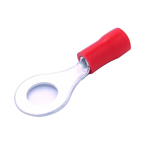 HANABASS 50pcs Terminal Ring Insulated Ring Connector Funnel Entry Insulation Terminal Red