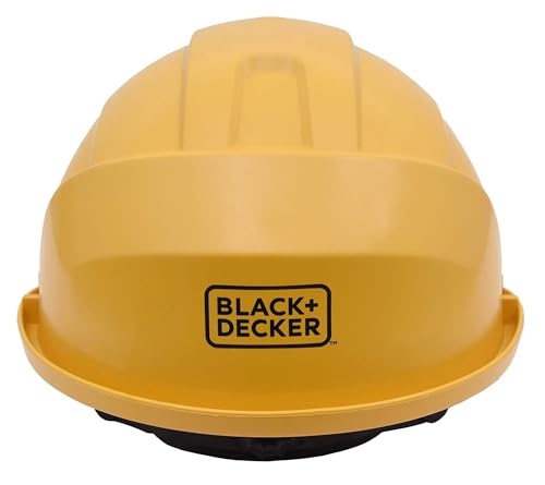 Image of BLACK + DECKER Thermostatic Safety Helmet for Construction & Outdoor Activities | Adjustable Chin Strap & Rachet Type Adjustment | Lightweight, Comfortable & Durable Hard Hat | Yellow | BXHP0226IN-Y